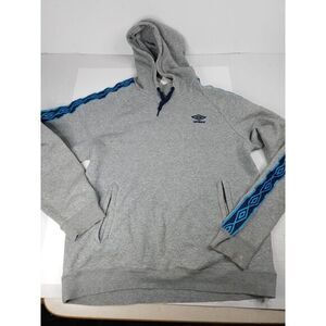 UMBRO‎ Mens Hoodie Long Sleeve Jumper Large Grey Polyester